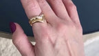 Chevron Diamond Ring - Yellow Gold Round