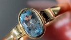 Oval Aquamarine Ring - Yellow Gold Bezel
