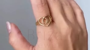 Gold Heart Shaped Ring | Open Love Band