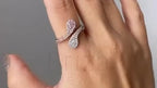 Pear Cut Toi Et Moi Ring, Pink & White Diamond Ring