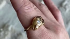 Yellow Gold Snake Ring - Modern Diamond Serpent Ring