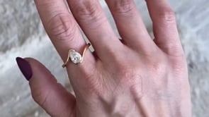 Pear Cut Diamond Ring – Modern Gold Engagement Bridal Ring