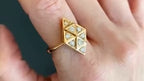 Art Deco Diamond Ring - Gold Cluster
