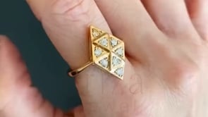 Art Deco Diamond Ring - Gold Cluster