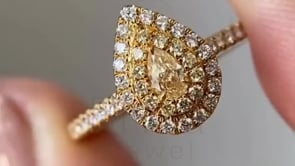 Pear Cut Diamond Halo Ring in Gold Luxury Engagement Ring