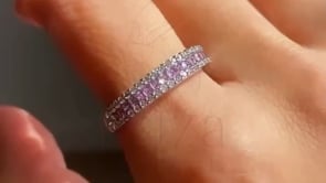 Pink Sapphire Diamond Band