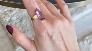 Marquise Cut Amethyst Ring - Vintage