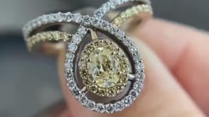 Lab Grown Diamond Ring - Gold Halo