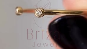 Gold Stacking Ring - Lab Grown Diamond