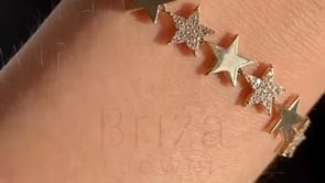 Gold Star Charm Bracelet - Lab Grown Diamond
