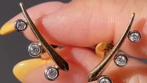 Lab Grown Diamond Earrings - Modern Curved Design