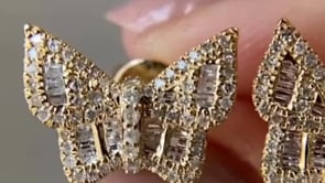 Bow Diamond Earrings - Baguette