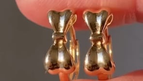 Gold Bow Earrings - Minimalist