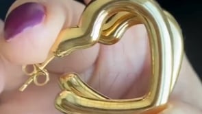 Gold Heart Hoop Earrings - Minimalist