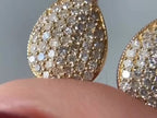 Teardrop Diamond Earrings - Gold Pave