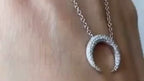 crescent moon pendant in White Gold