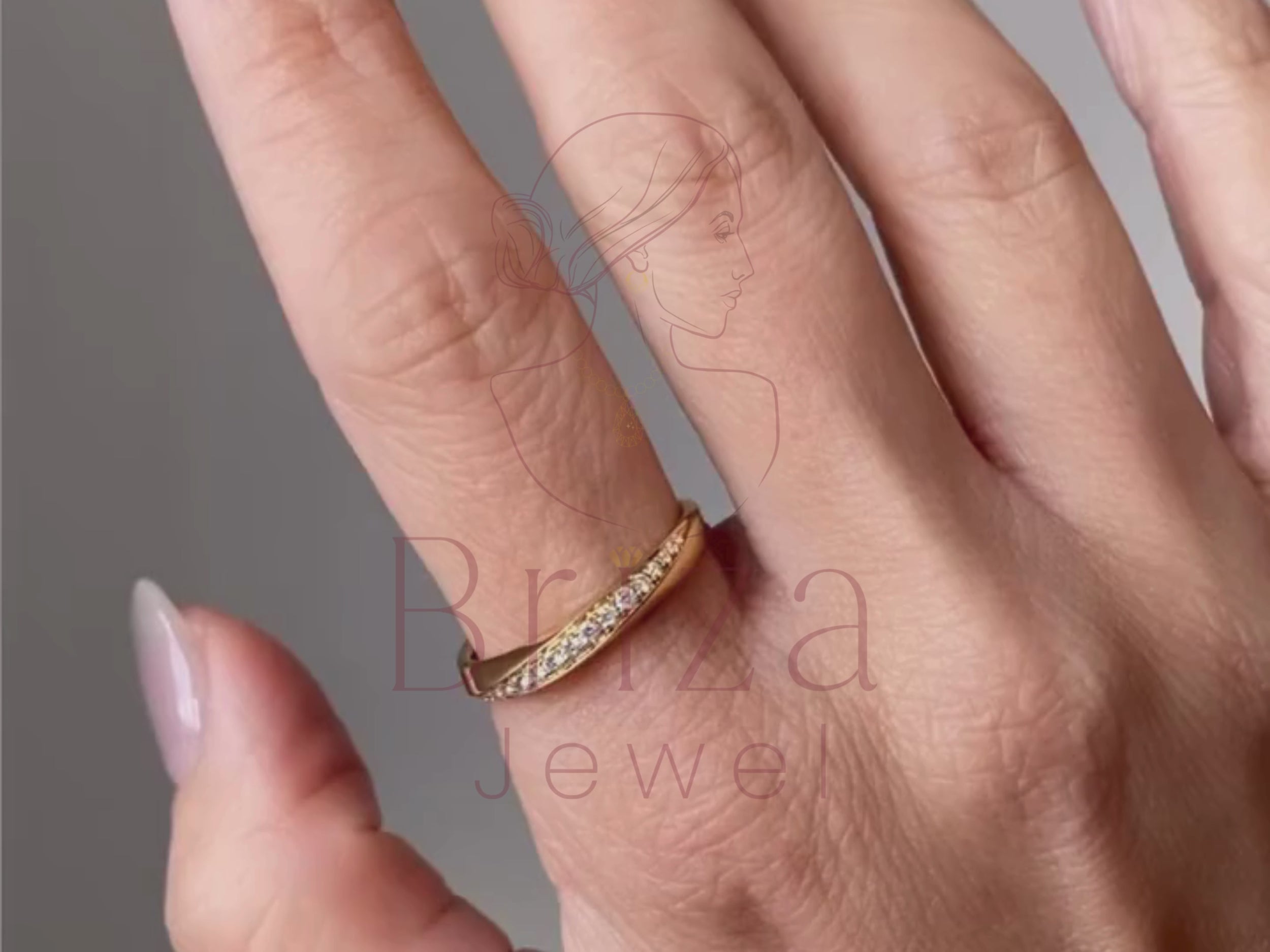 pave diamond ring close-up showing fine stone detailing