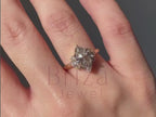 floral diamond ring close-up showing cluster setting detail