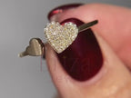 heart shape diamond ring close-up showing center stone detail