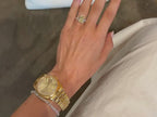 Radiant Cut 4.00 CT Yellow Diamond Halo Engagement Ring