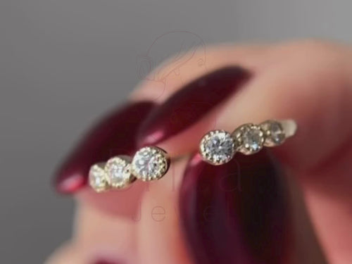 Bezel Set Diamond Ring Featuring Clean Modern Styling