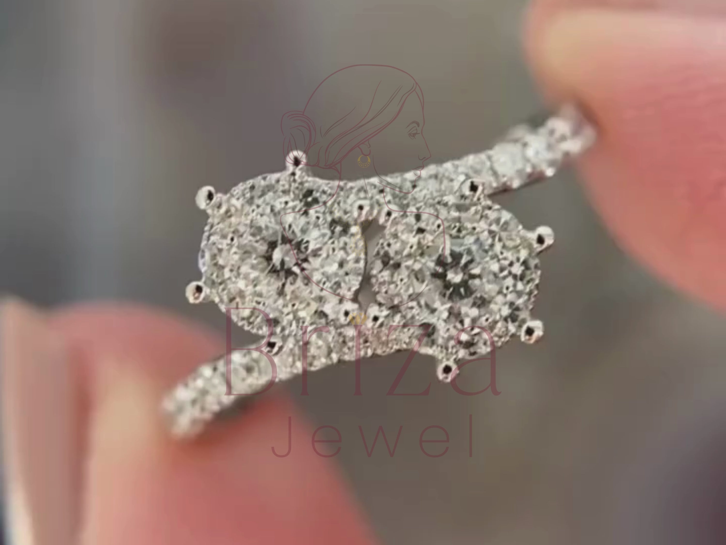 double halo engagement ring close-up showing dual halo setting