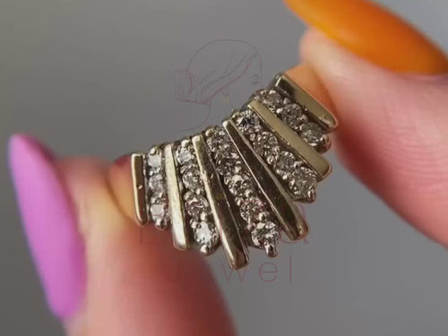 Art Deco Wedding Ring - Diamond Cluster