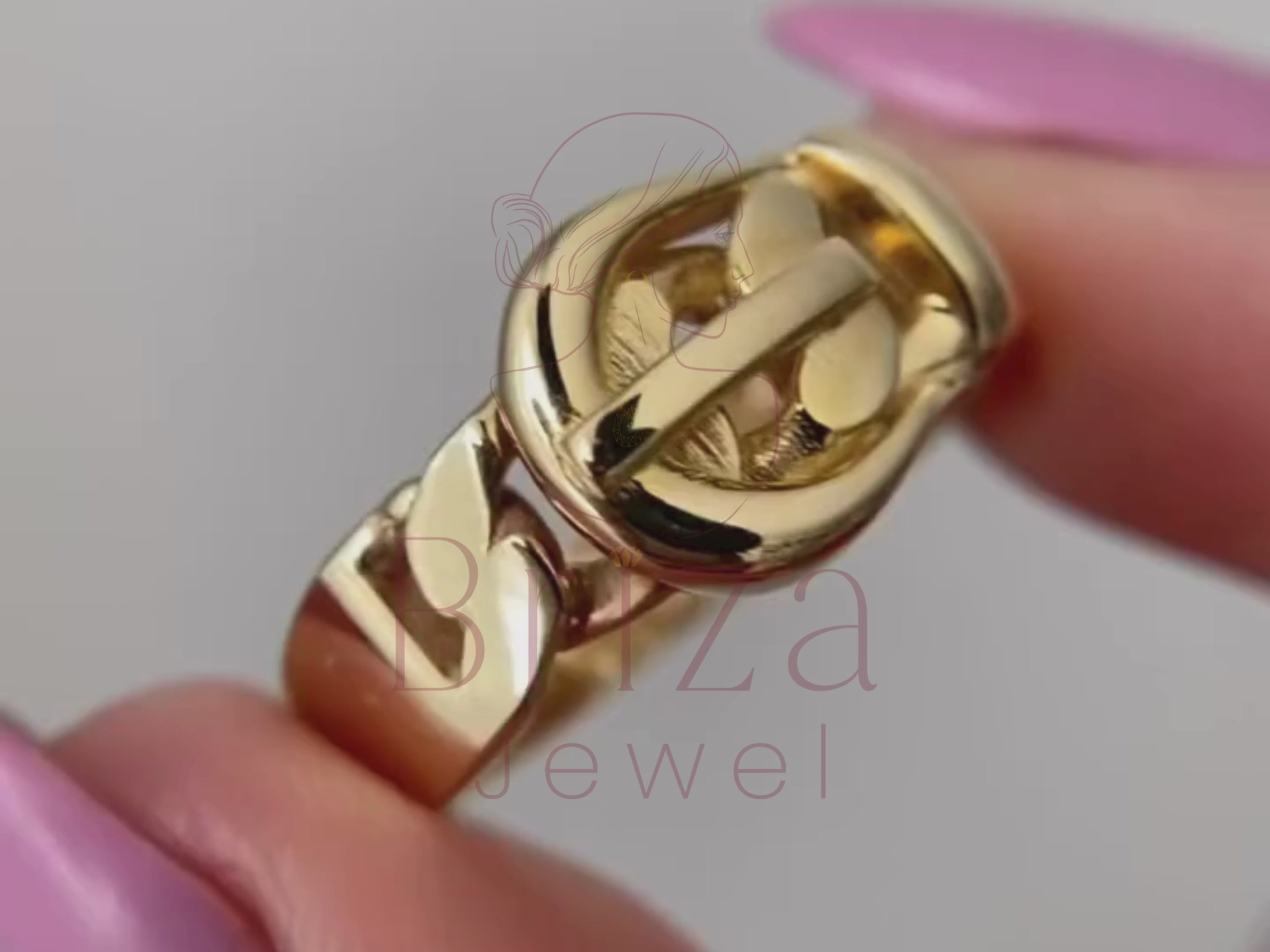 cuban link wedding band close-up showing bold link and buckle detail