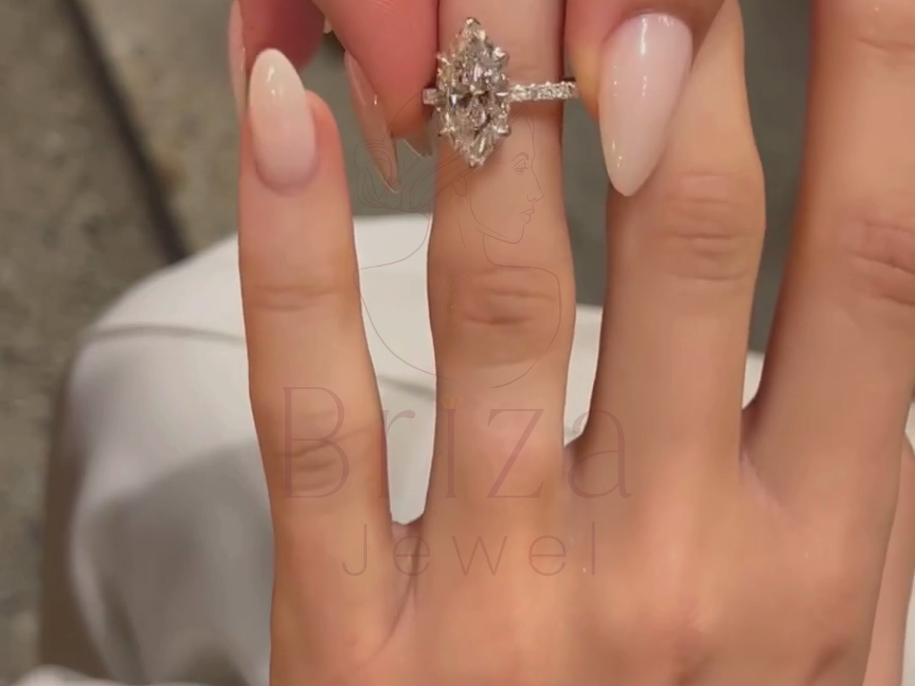 3 Carat Marquise Diamond Ring | Three Stone White Gold Ring