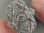 Art Deco Shield Ring - Diamond Vintage