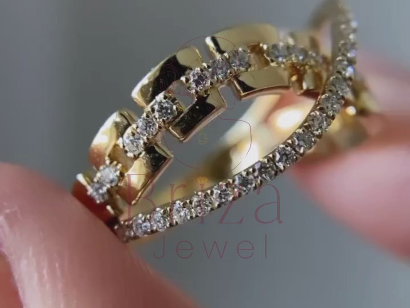 infinity diamond ring close-up showing pavé diamond detail