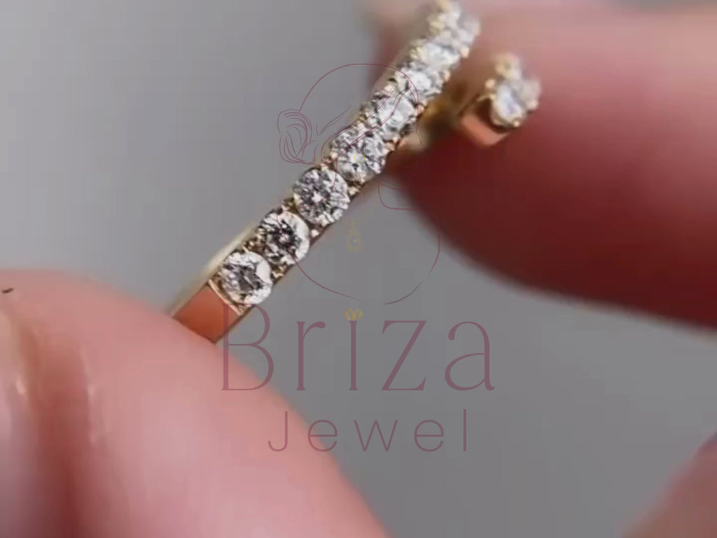 Diamond Eternity Band with Double Moissanite Gold Band