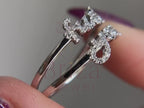 statement ring close-up showing lab diamond detailing in silver